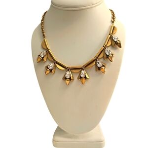 Vintage J CREW Gold, Diamond/Stone Statement Necklace